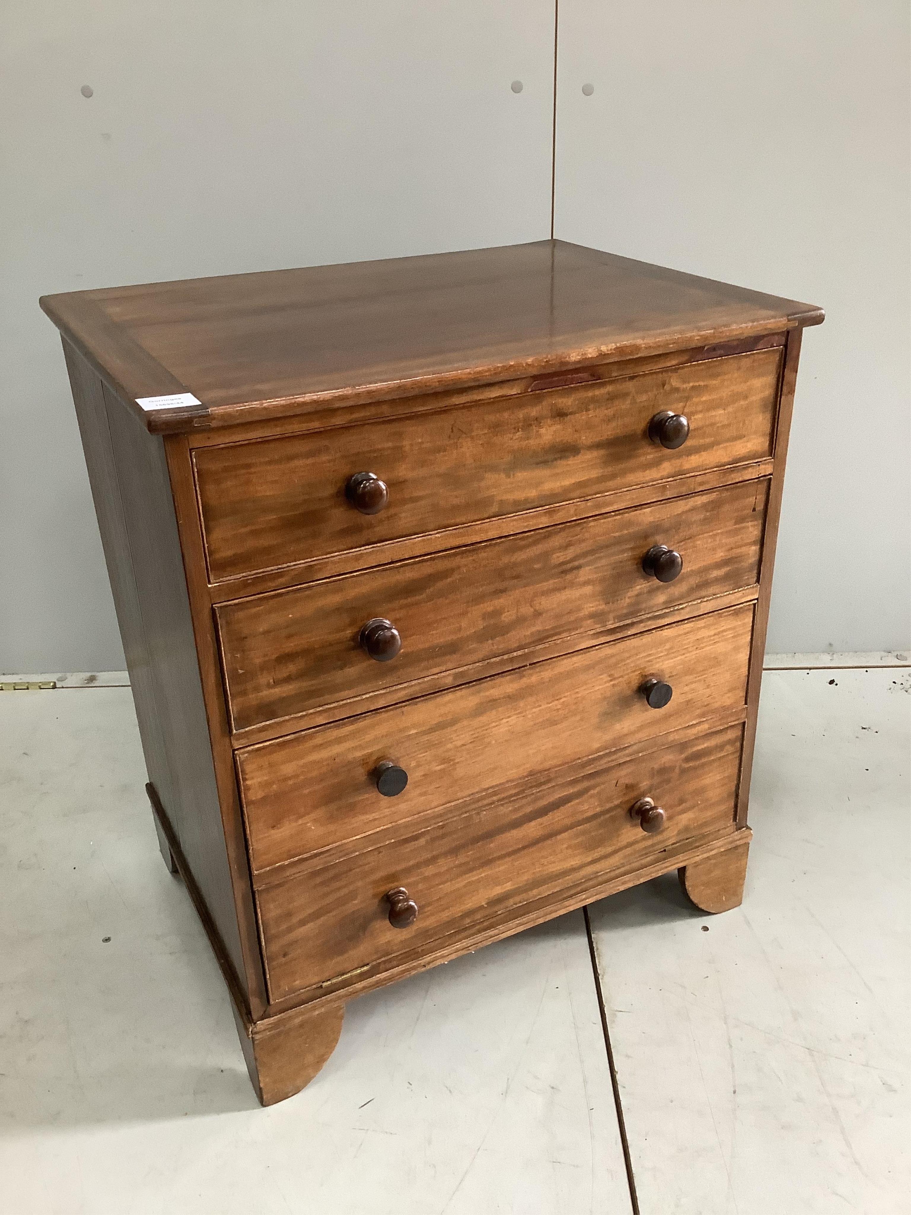 A Victorian mahogany commode, width 63cm, height 73cm. Condition - adapted, fair